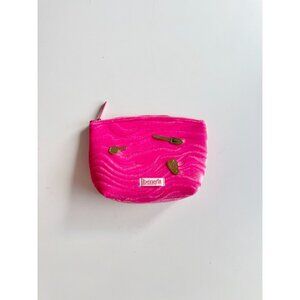 New BENEFIT Pink Velvet Toiletry Cosmetic Bag w/ Removable Pins